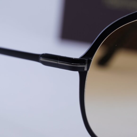 Tom Ford Xavier FT1060 01F Aviator Sunglasses - Shiny Black/Gradient Brown - Picture 9 of 11